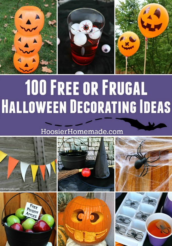 Decorating your home and creating a fun Halloween doesn't have to cost a lot of money! These 100 FREE or FRUGAL Halloween Decorating Ideas will help! 