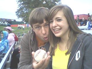Nick and Brit.foul ball..2