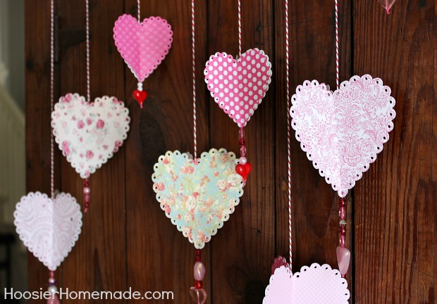 3D Paper Hearts Paper Craft - DIY Inspired