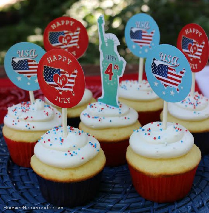 4th of July Cupcake Toppers.HH