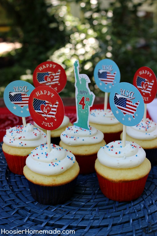 4th of July Cupcake Toppers