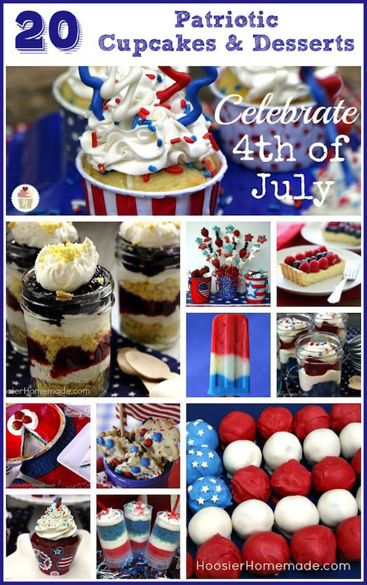 20 Cupcakes & Desserts for 4th of July :: on HoosierHomemade.com