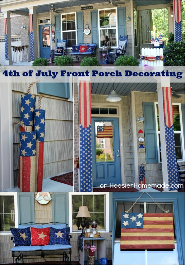 4th of July Front Porch Decorating Ideas | on HoosierHomemade.com