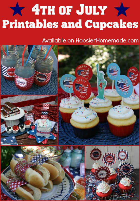 4th of July Printables and Cupcakes | FREE Printables and Cupcake Recipes on HoosierHomemade.com