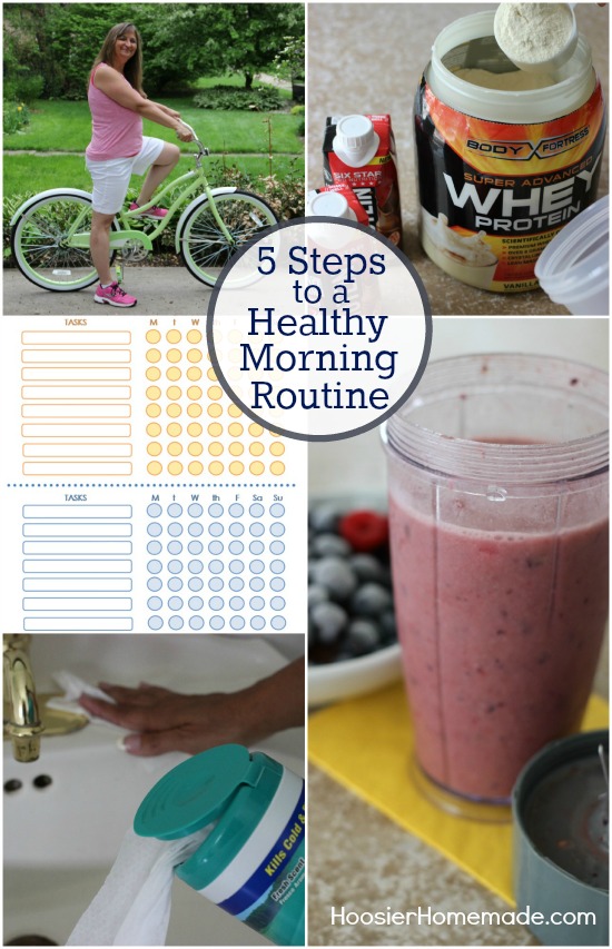 5 Steps to a Healthy Morning Routine | on HoosierHomemade.com