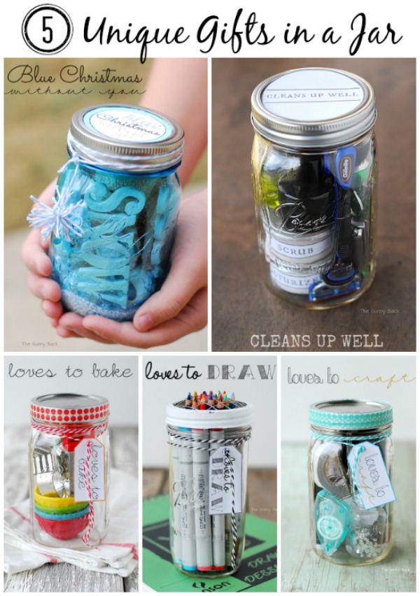 Create this fun holiday gift with a few simple supplies! Gifts in a Jar are perfect for just about everyone on your Christmas list! Visit our 100 Days of Homemade Holiday Inspiration for more recipes, decorating ideas, crafts, homemade gift ideas and much more!