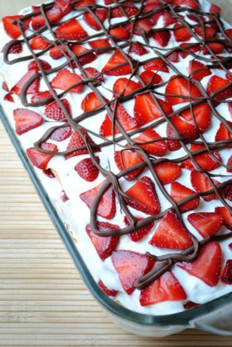 Strawberry Ice Box Cake