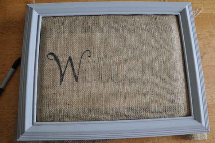 DIY Burlap Welcome Sign