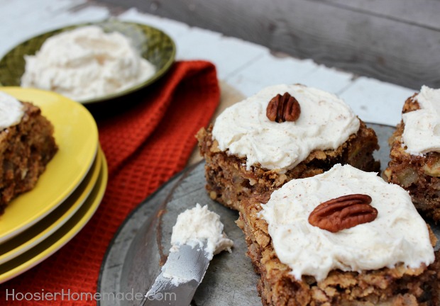 Apple Cake with Browned Butter Frosting: Recipe on HoosierHomemade.com