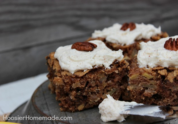 Apple Cake with Browned Butter Frosting: Recipe on HoosierHomemade.com