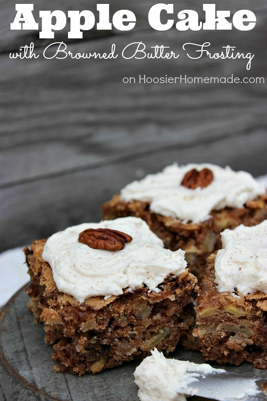 Apple Cake with Browned Butter Frosting: Recipe on HoosierHomemade.com