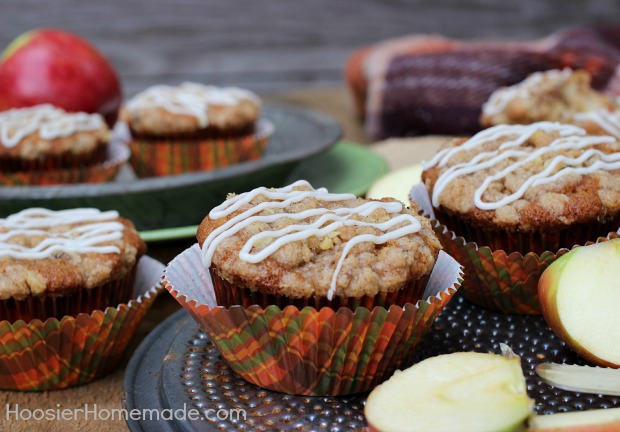 Apple Crumble Cupcakes :: Recipe on HoosierHomemade.com