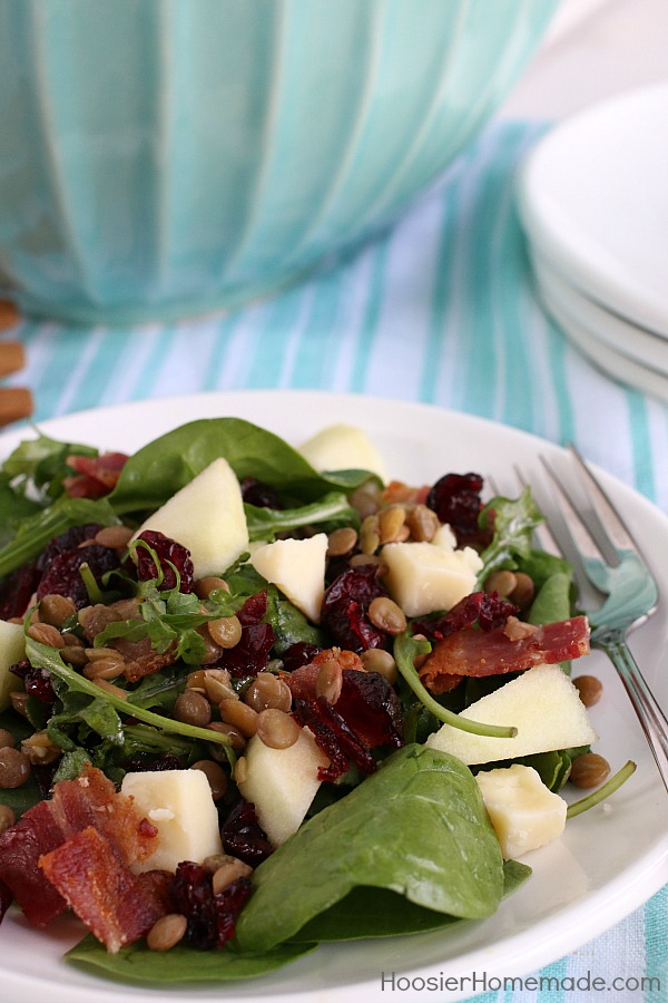 ARUGULA SALAD WITH GREEN LENTILS