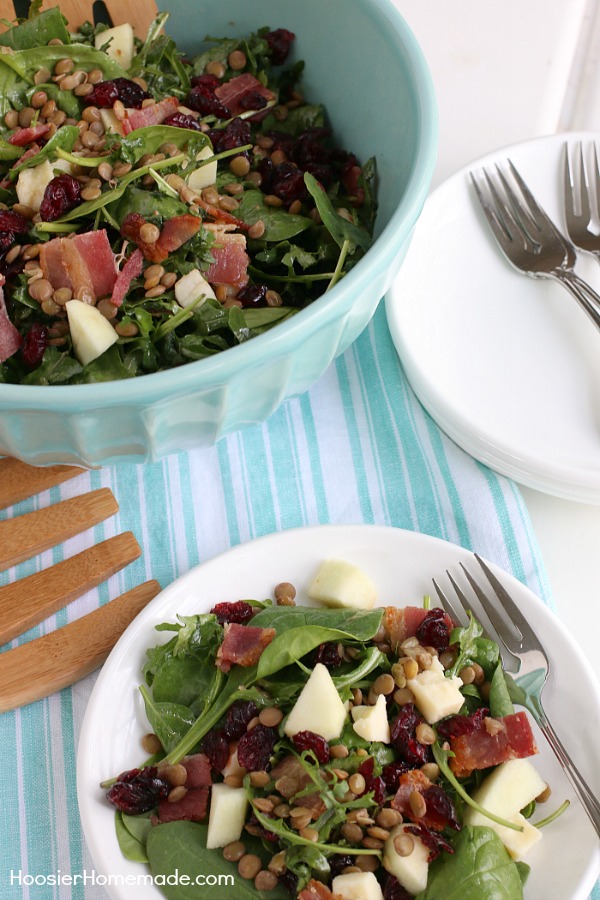 ARUGULA SALAD WITH GREEN LENTILS