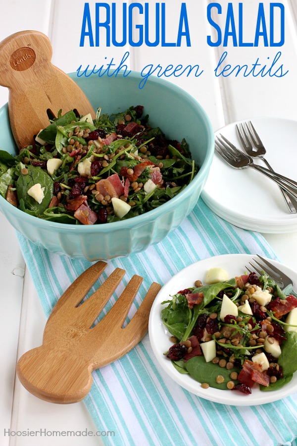 ARUGULA SALAD WITH GREEN LENTILS