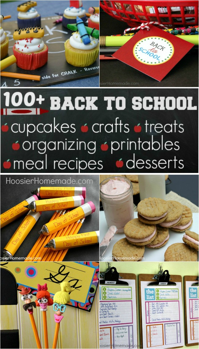 BACK TO SCHOOL IDEAS -- Cupcakes, Crafts, Organizing, Recipes, FREE Printables and more! Celebrate the new school year with these FUN ideas! 