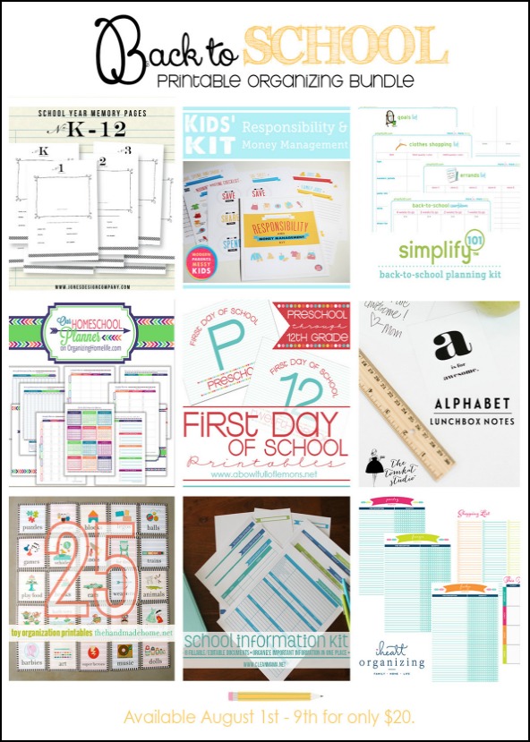 Back to School Printable Organizing Bundle | Available on HoosierHomemade.com