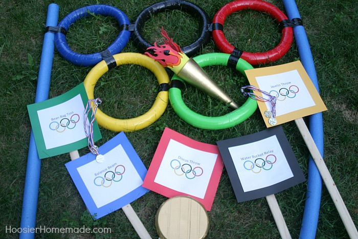 BACKYARD OLYMPICS -- Get the whole family involved in the Olympic Games! These fun and EASY Backyard Olympic Games include Javelin Throw, Balance Beam, Discus Throw, Bean Bag Toss and Water Bucket Relay! 