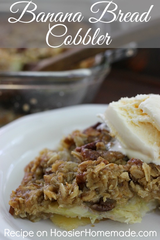 Banana Bread Cobbler | Recipe on HoosierHomemade.com