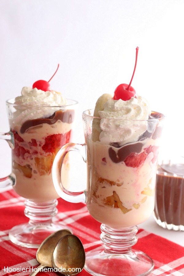 BANANA SPLIT SUNDAES - Who says your Banana Split can't be layered in a glass? These Banana Splits have a special ingredient - grilled fruit! Grilling the fruit takes the flavor to a whole new level!