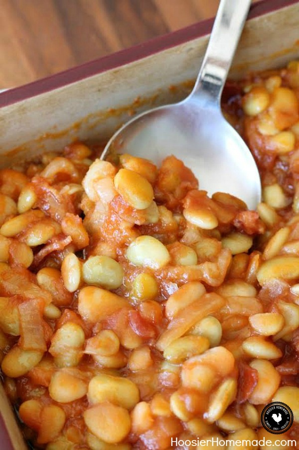 Change up the ordinary Baked Beans Recipe with these Barbecued Lima Beans Recipe! Just 5 simple ingredients is all you need! Perfect for all your Summertime cookouts, potlucks and parties! Be sure to save by pinning to your Recipe Board!