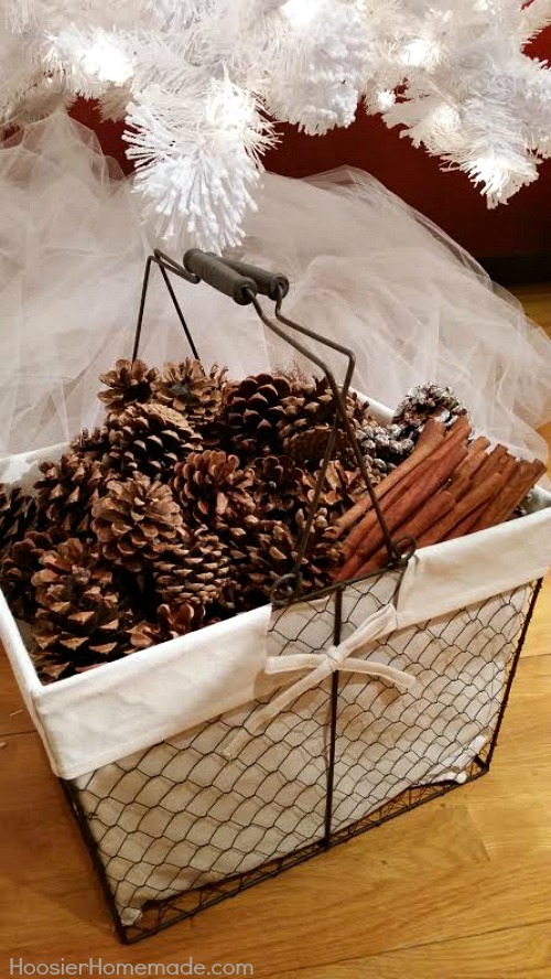 Basket with Pine Cones