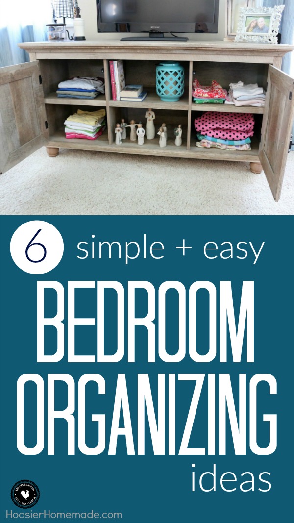It's time to turn the chaos in your bedroom into a sanctuary! These 6 simple + easy Bedroom Organizing Ideas will save the day! And probably a little sleep too!