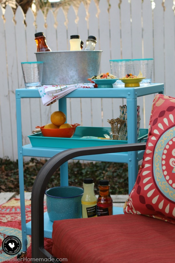 From rags to riches - this Beverage Cart Makeover is perfect for all your Outdoor Entertaining! With some sand paper, spray paint and a little elbow grease, this Bar Cart comes to life! Pin to your DIY Board!