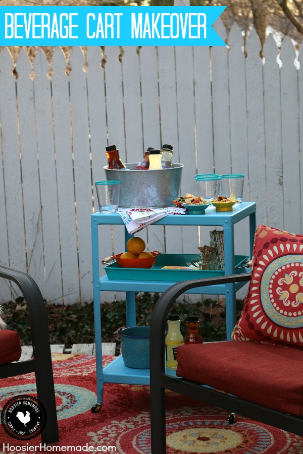 From rags to riches - this Beverage Cart Makeover is perfect for all your Outdoor Entertaining! With some sand paper, spray paint and a little elbow grease, this Bar Cart comes to life! Pin to your DIY Board!