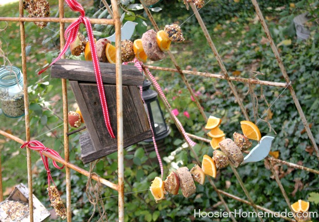 Vintage Recycled Bird Feeding Station :: HoosierHomemade.com