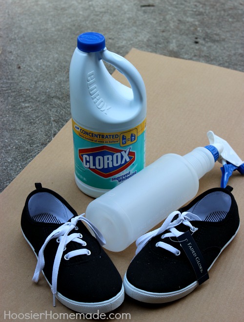 DIY Bleached Shoes :: Instructions on HoosierHomemade.com