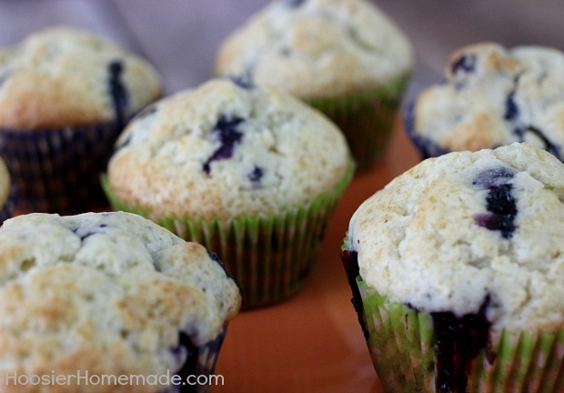 Light Blueberry Muffins | Recipe on HoosierHomemade.com