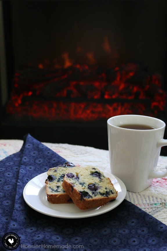 Blueberry Orange Bread - bursting with fresh blueberries, delicious orange flavor and less sugar! Easy to make - one bowl quick bread recipe! Pin to your Recipe Board!