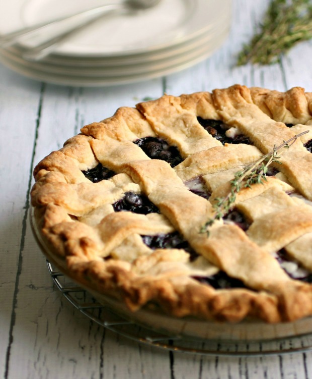 Blueberry Pie with Thyme and Lemon | Recipe on HoosierHomemade.com
