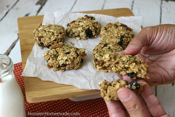 BREAKFAST COOKIES -- Whip up a batch or two and have them ready for the busy mornings! Pack them in lunches, enjoy as an afternoon snack or while you are relaxing in the evening! 