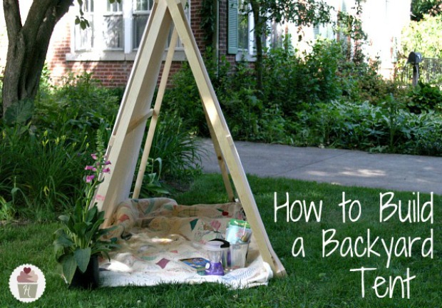 How to Build a Backyard Tent on HoosierHomemade.com
