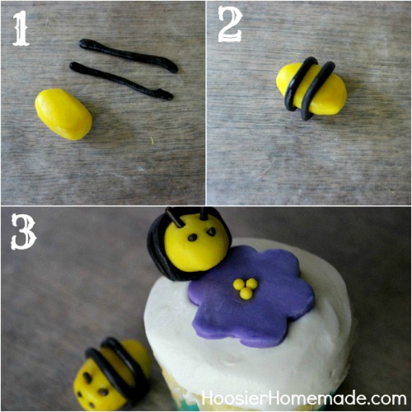 How to make a Bee fondant cake topper - step by step tutorial