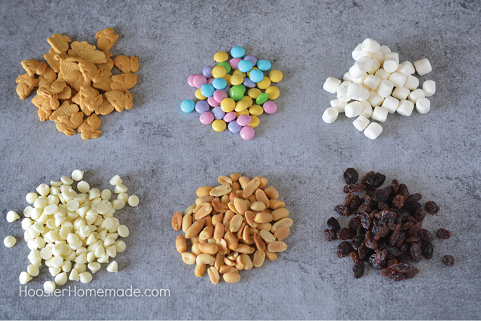 Ingredients to make snack mix