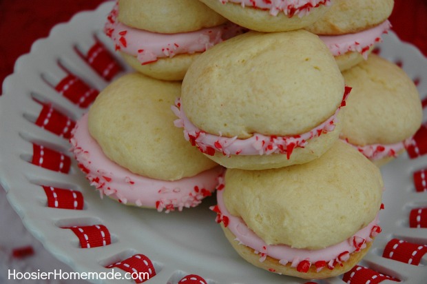 Candy Cane Whoopie Pies Recipe :: HoosierHomemade.com