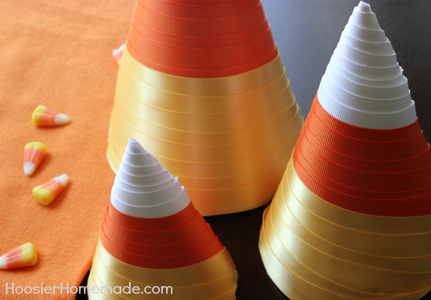 Candy Corn Paper Craft | Instructions on HoosierHomemade.com