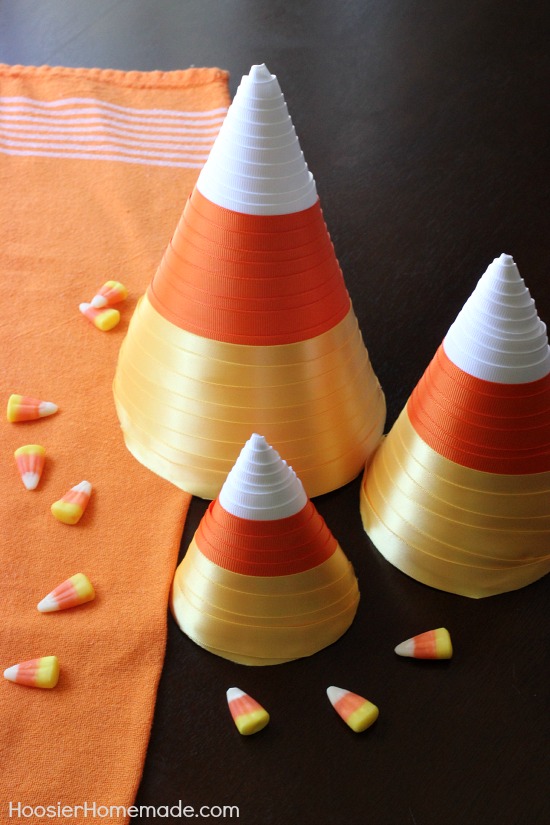 Candy Corn Paper Craft | Instructions on HoosierHomemade.com