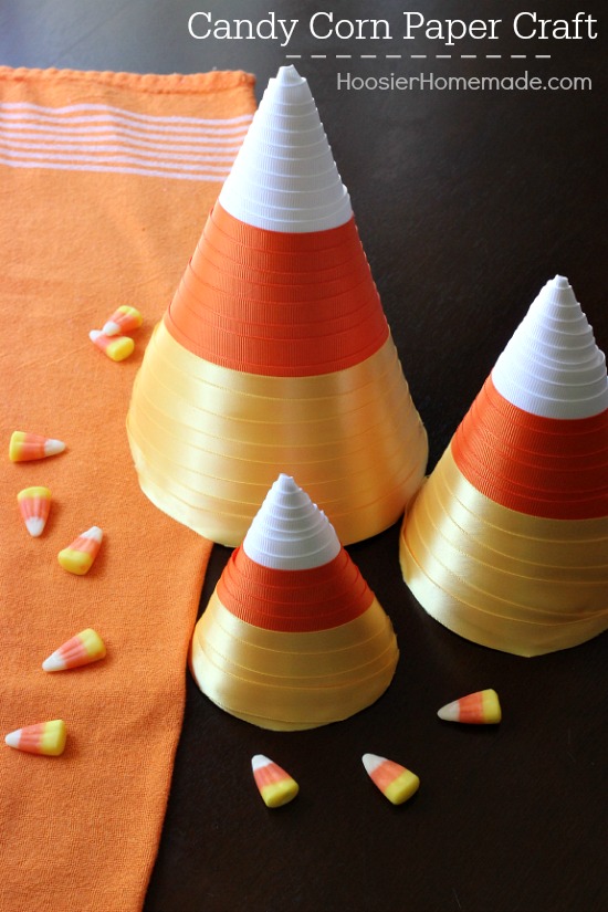 Candy Corn Paper Craft | Instructions on HoosierHomemade.com