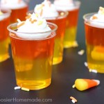 Candy Corn Jello Shots :: Recipe on HoosierHomemade.com