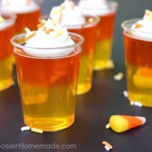 Candy Corn Jello Shots :: Recipe on HoosierHomemade.com