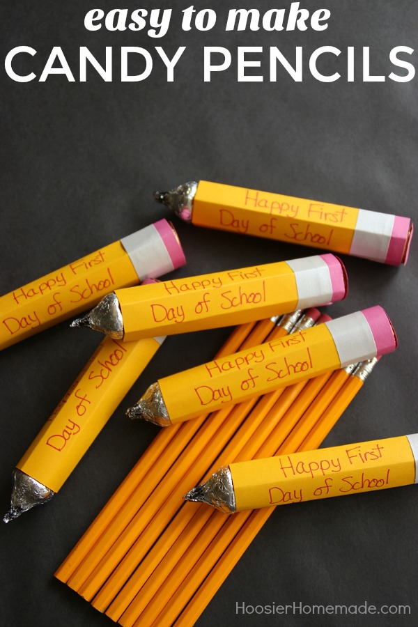CANDY PENCILS - Make these FUN Candy Pencils for Teacher Gifts, Classroom Treats and more! The kids will have a blast helping to make them too! Just a few simple supplies are all you need! 