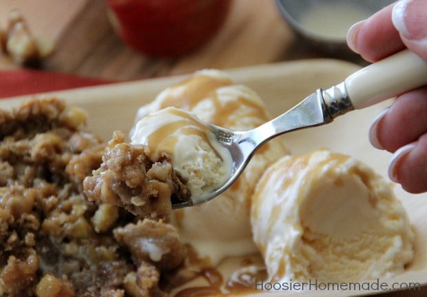 Caramel Apple Nut Crumble | Perfect for Fall Baking | Recipe on HoosierHomemade.com