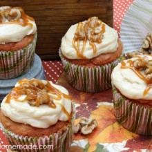 Caramel Apple Cupcakes :: Recipe on HoosierHomemade.com