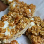 Caramel Cashew Bar Cookies :: Recipe on HoosierHomemade.com