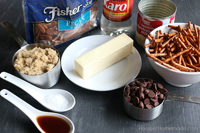 Caramel Pecan Pretzel Bars.ingredients