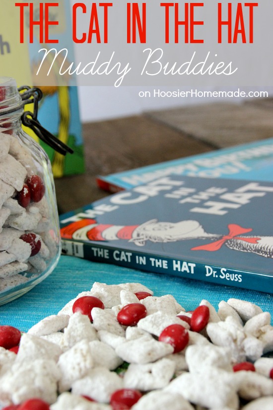 Cat in the Hat Muddy Buddies | Recipe on HoosierHomemade.com